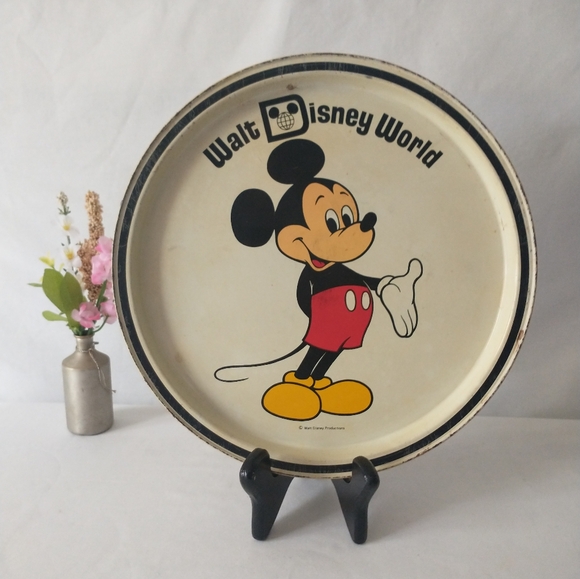 Vintage 1970s Walt Disney World - Mickey Mouse Metal/Enamel Tray - Picture 1 of 8